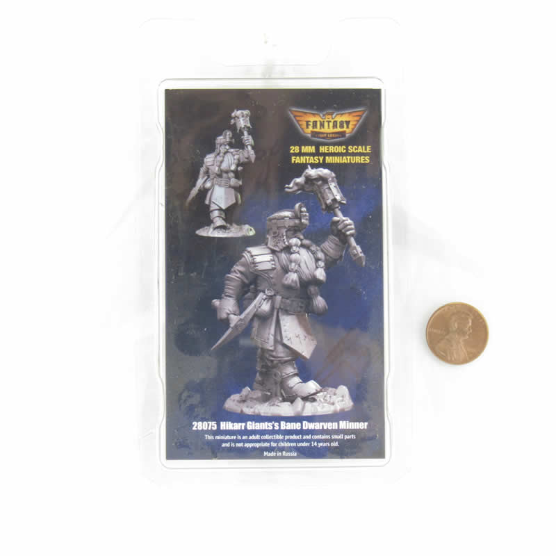 FLM28075 Hikarr Giants Bane Dwarven Miner Figure Kit 28mm Heroic Scale Miniature Unpainted 3rd Image