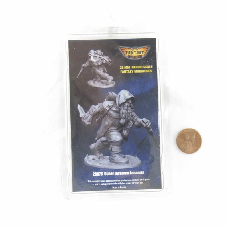 FLM28076 Usher Dwarven Assassin Figure Kit 28mm Heroic Scale Miniature Unpainted 3rd Image