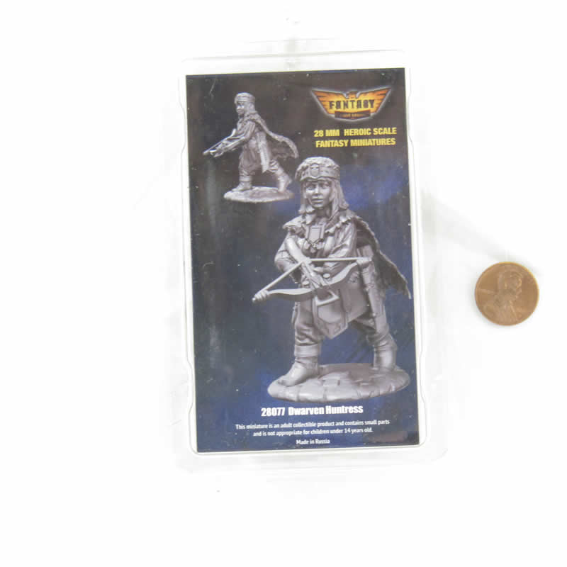 FLM28077 Dwarven Huntress Figure Kit 28mm Heroic Scale Miniature Unpainted 3rd Image
