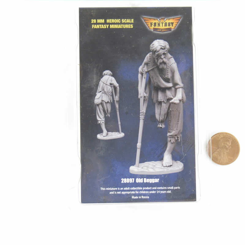 FLM28097 Old Beggar Figure Kit 28mm Heroic Scale Miniature Unpainted 3rd Image