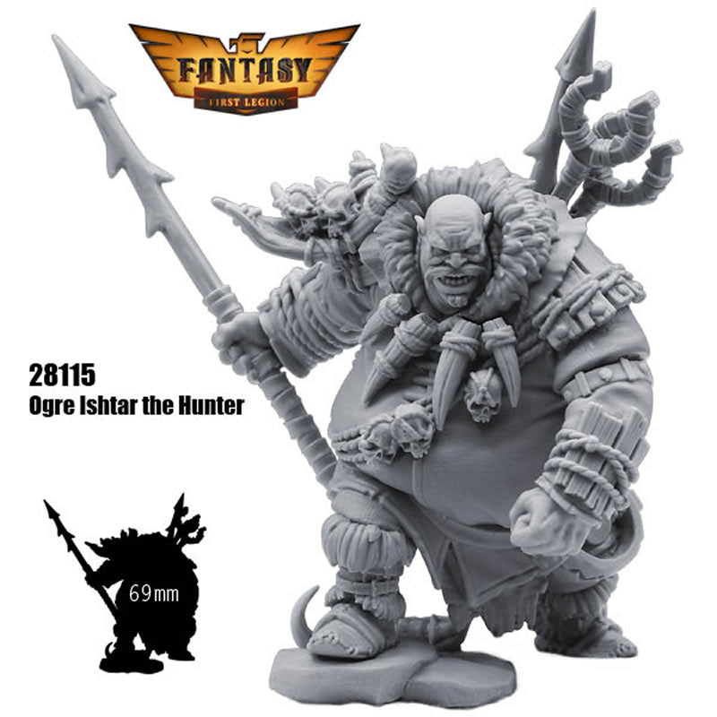 FLM28115 Ogre Ishtar The Hunter Figure Kit 28mm Heroic Scale Miniature Unpainted 4th Image