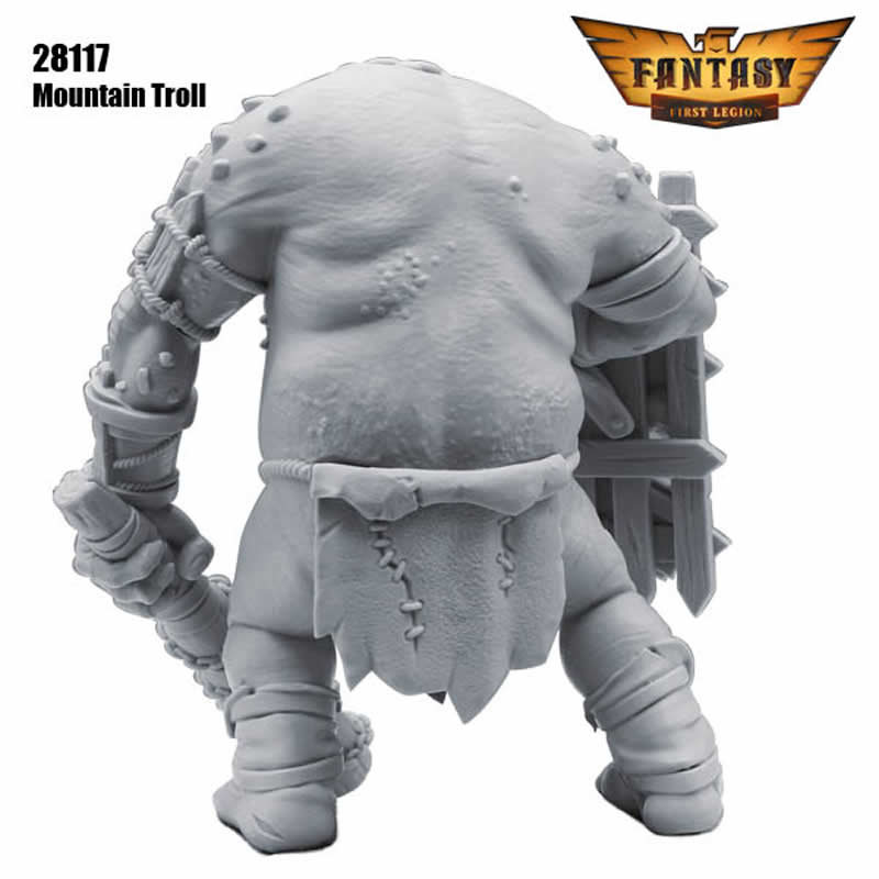 FLM28117 Mountain Troll Figure Kit 28mm Heroic Scale Miniature Unpainted 5th Image