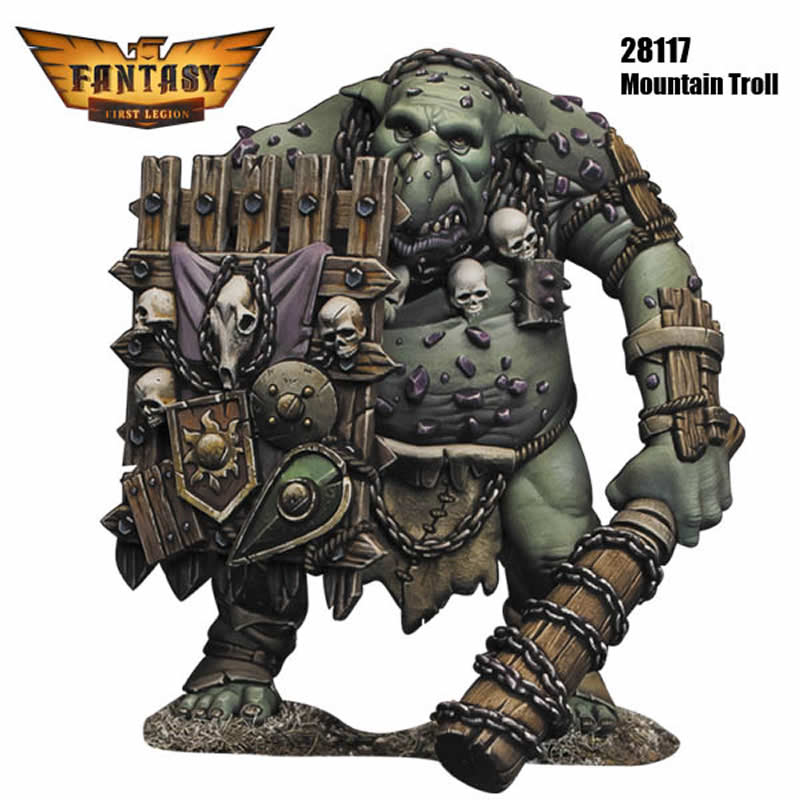 FLM28117 Mountain Troll Figure Kit 28mm Heroic Scale Miniature Unpainted 6th Image