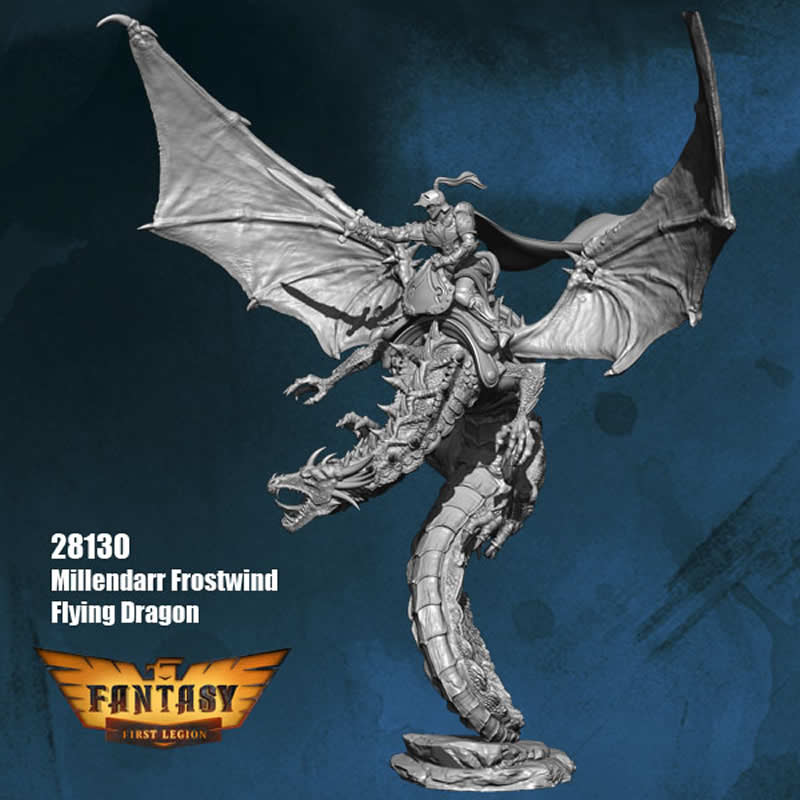 FLM28130 Millendarr Frostwind Flying Dragon Figure Kit 28mm Heroic Scale Miniature Unpainted 3rd Image