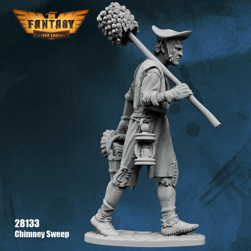 FLM28133 Chimney Sweep Figure Kit 28mm Heroic Scale Miniature Unpainted 4th Image