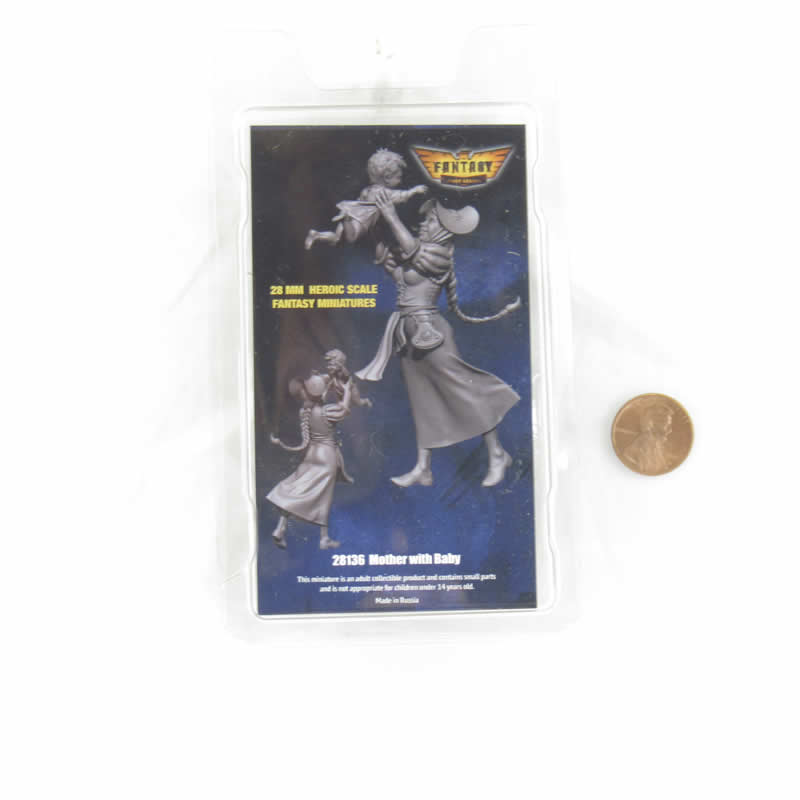 FLM28136 Mother with Baby Figure Kit 28mm Heroic Scale Miniature Unpainted 3rd Image