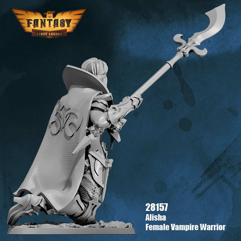 FLM28157 Alisha Female Vampire Warrior Figure Kit 28mm Heroic Scale Miniature Unpainted 4th Image