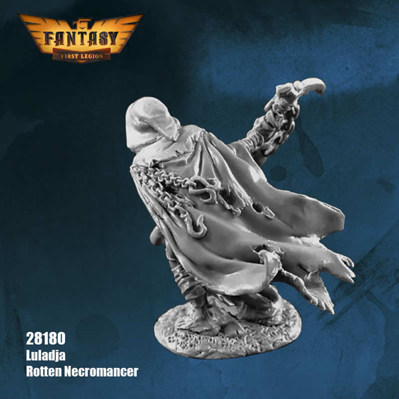 FLM28180 Luladja Rotten Necromancer Figure Kit 28mm Heroic Scale Miniature Unpainted 4th Image