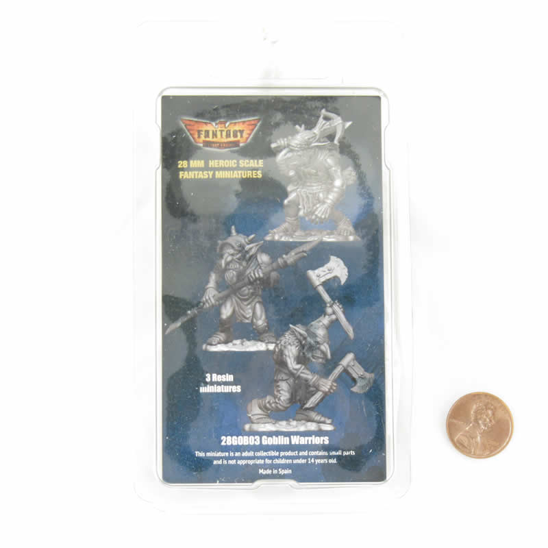 FLM28GOB03 Goblin Warriors 3 Different Goblins Figure Kit 28mm Heroic Scale Miniature Unpainted 3rd Image