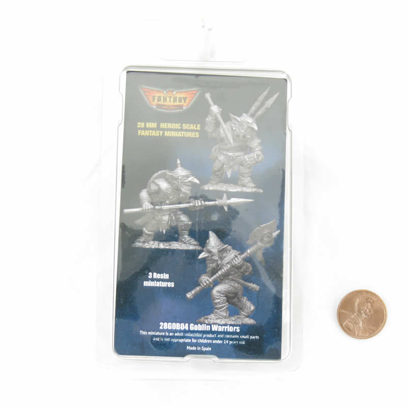 FLM28GOB04 Goblin Warriors 3 Different Goblins Figure Kit 28mm Heroic Scale Miniature Unpainted 3rd Image