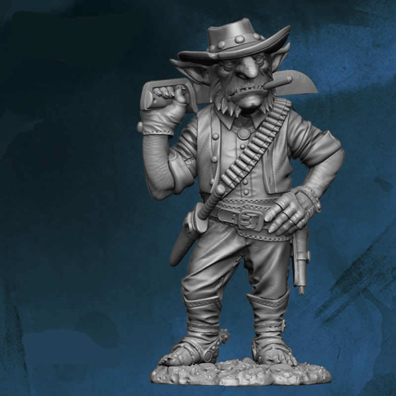 FLMKSBB03R Goblin Gunfighter Figure Kit 28mm Heroic Scale Miniature Unpainted Main Image