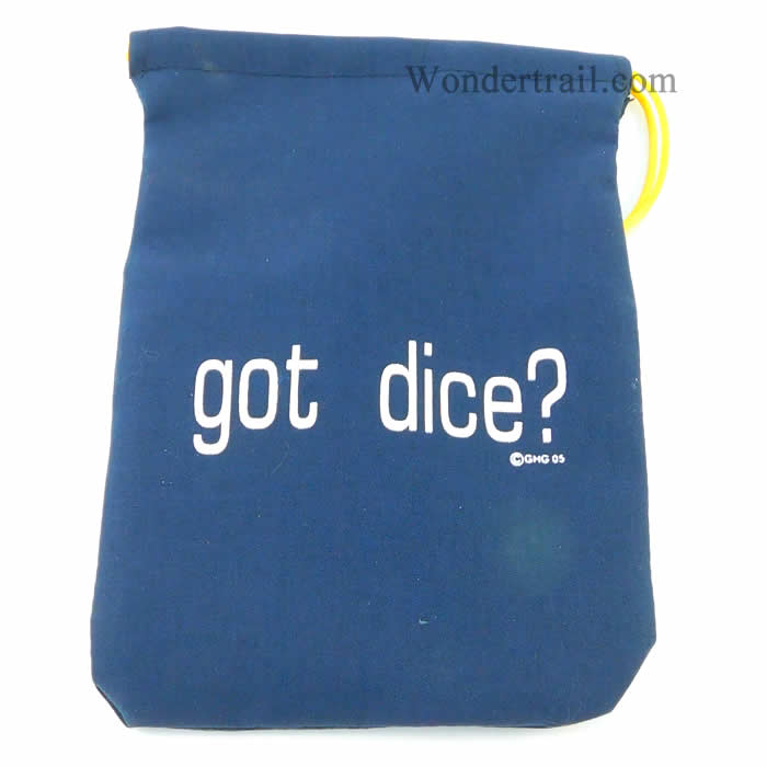GHGCB1028 Got Dice? Dice Bag 7inx5in Drawstring Gallant Hands Gamers Gear Main Image