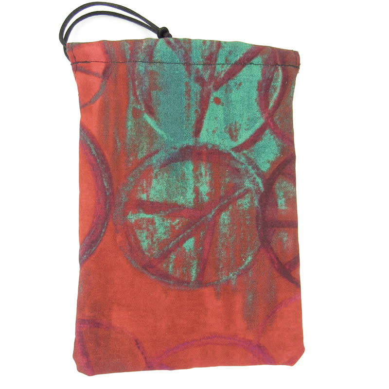 GHGCB1029 Peace Sign Print Dice Bag Cotton 7inx5in Drawstring Main Image
