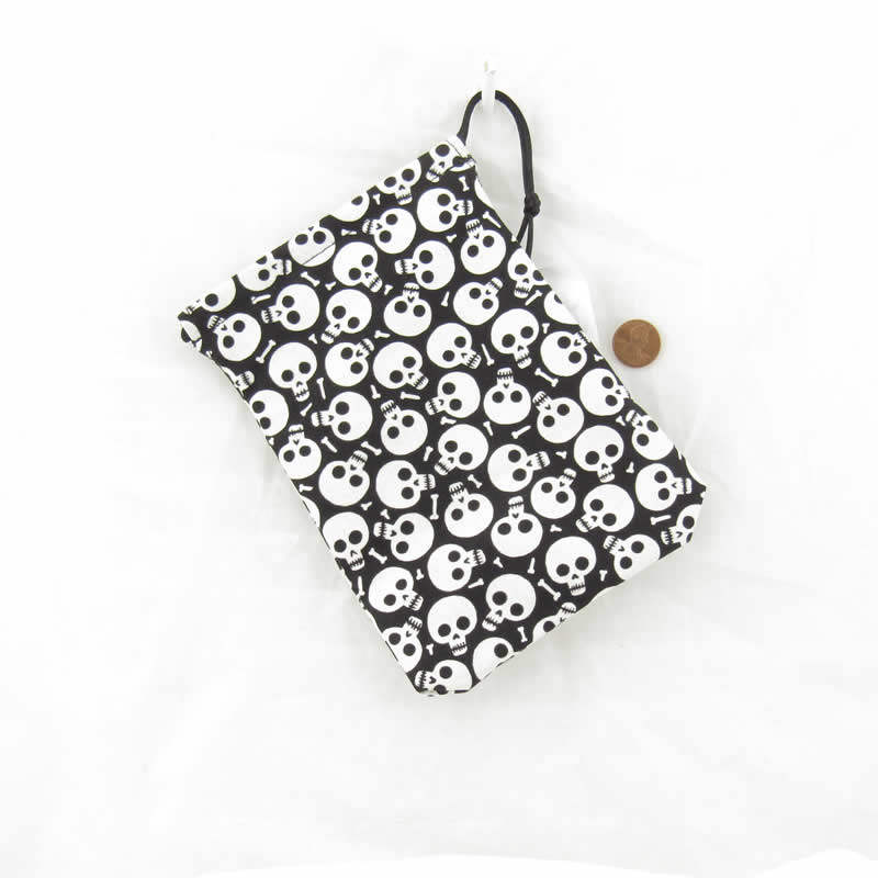 GHGCB1031 Glow Skulls Dice Bag Cotton 7inx5in Drawstring Main Image