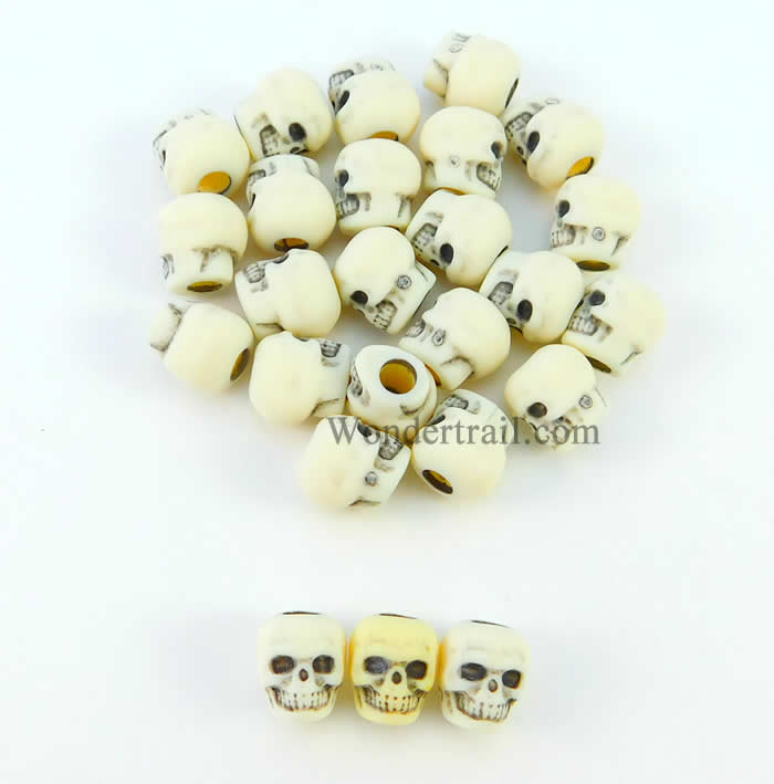 GHGSC2302 Ivory Skull Counters 1 Pack of 25 Gallant Hands Gamers Gear Main Image