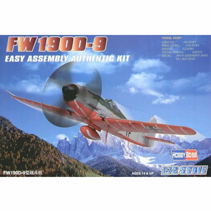 HBM80228 Focke Wulf Fw-190D-9 1/72 Scale Plastic Model Kit Hobby Boss Main Image