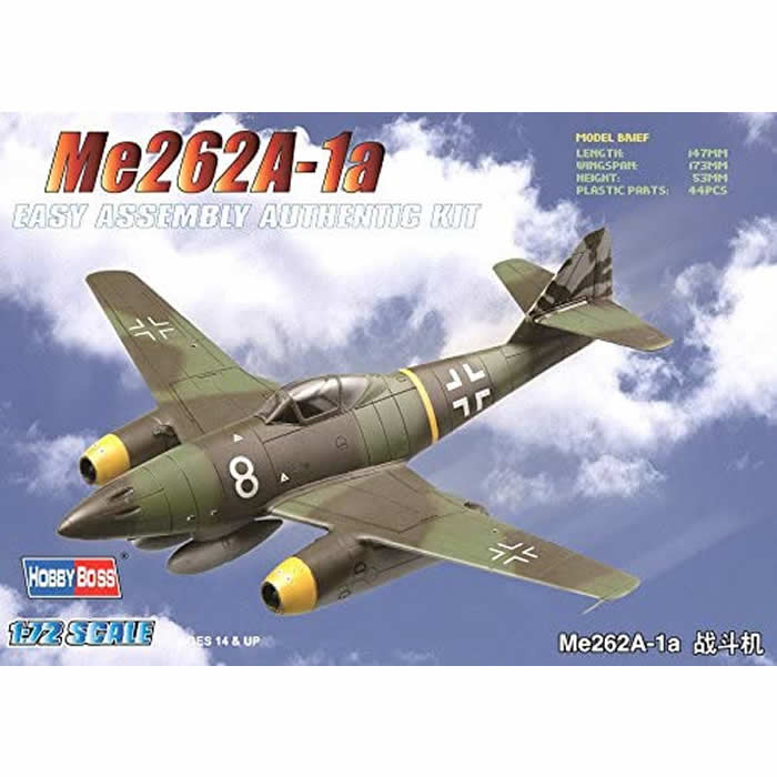 HBM80249 Me262A-1A 1/72 Scale Plastic Model Kit Hobby Boss Main Image