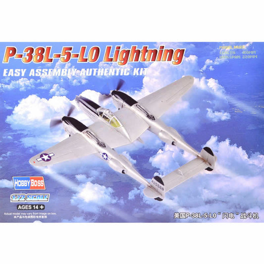 HBM80284 P-38L-5-LO Lightning 1/72 Scale Plastic Model Kit Hobby Boss Main Image