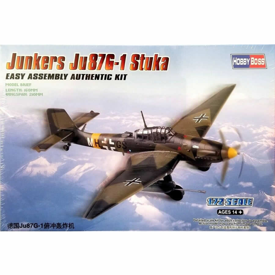 HBM80287 Junkers JU87G-1 Stuka 1/72 Scale Plastic Model Kit Hobby Boss Main Image