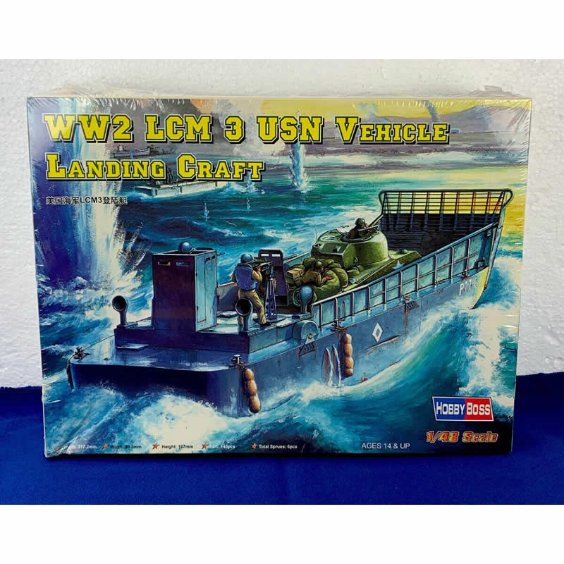 HBM84817 US Navy LCM Landing Craft 1/48 Scale Plastic Model Kit Hobby Boss Main Image