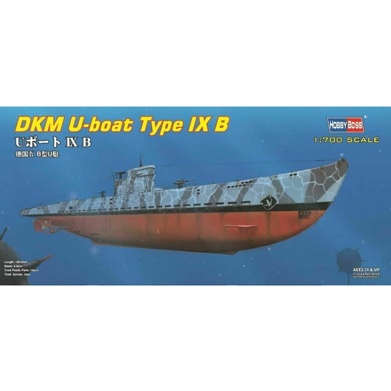 HBM87006 Deutschekriegsmarine U Boat Type IX B 1/700 Scale Plastic Model Main Image