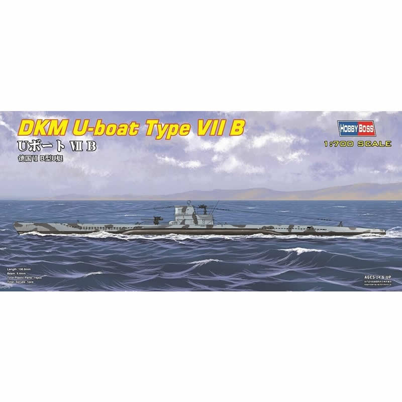 HBM87008 Deutschekriegsmarine U Boat VII B 1/700 Scale Plastic Model Kit Hobby Boss Main Image