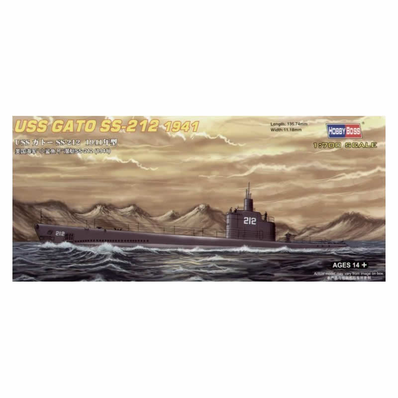 HBM87012 USS Gato SS-212 1/700 Scale Plastic Model Kit Hobby Boss Main Image
