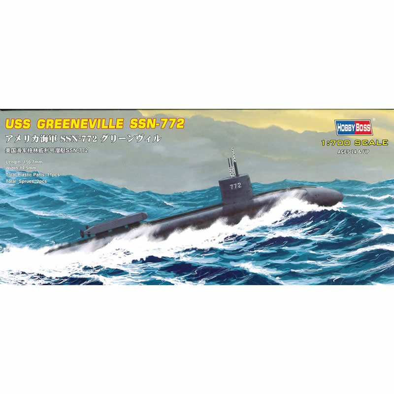 HBM87016 USS Greenville SSN 772 1/700 Scale Plastic Model Kit Hobby Boss Main Image