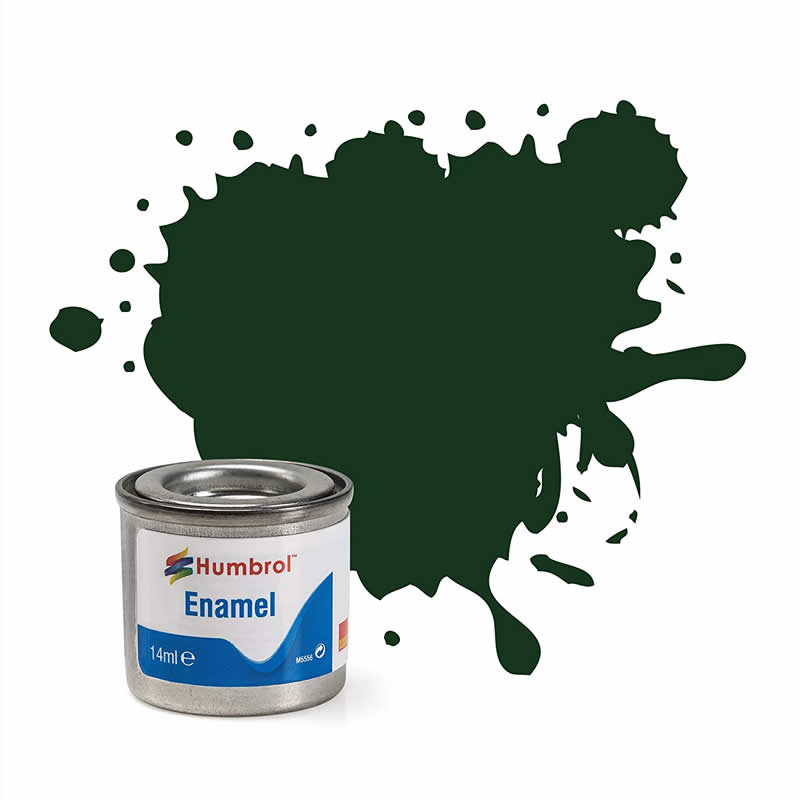 HUMAA6330 Dark Green Satin 14ml Tinlet No 195 Enamel Paint Humbrol Main Image