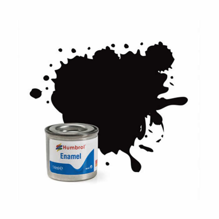 HUMAA6392 Black Metallic 14ml Tinlet No 201 Enamel Paint Humbrol Main Image