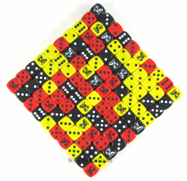 KOP00493 Dragon Dice D6 16mm (5/8in) Assorted Colors Bulk Pack of 100 Main Image