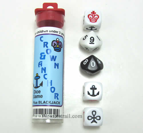 KOP01450 Crown and Anchor Dice Game 16mm (5/8in) Koplow Games Main Image