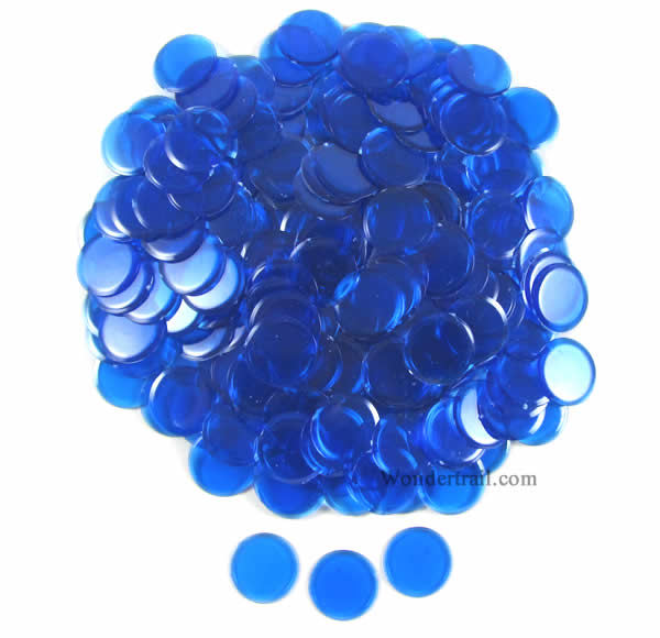 KOP04294 Blue Plastic Counting Sorting Chips 19MM (3/4in) Pack of 250 Koplow Games Main Image