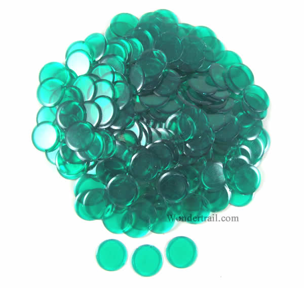 KOP04295 Green Plastic Counting Sorting Chips 19MM (3/4in) Pack of 250 Koplow Games Main Image