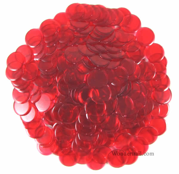 KOP04297 Red Plastic Counting Sorting Chips 19MM (3/4in) Pack of 250 Koplow Games Main Image