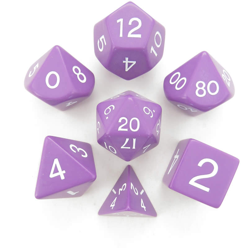 KOP06037 Purple Jumbo Dice White Numbers D6 24mm (15/16in) Set of 7 Main Image