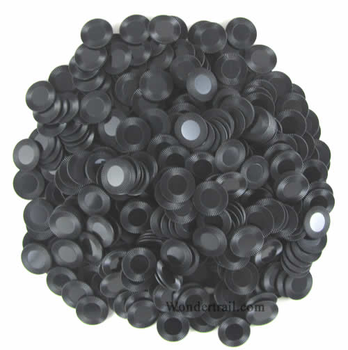 KOP07332E500 Black Mini Poker Chips Plastic 7/8in Bulk Approx. 500 Main Image