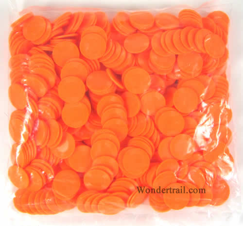 KOP09509E500 Orange Mini Poker Chips Plastic 7/8in Bulk Approx. 500 Main Image