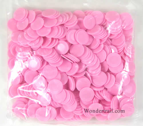 KOP09510E500 Pink Mini Poker Chips Plastic 7/8in Bulk Approx. 500 Main Image