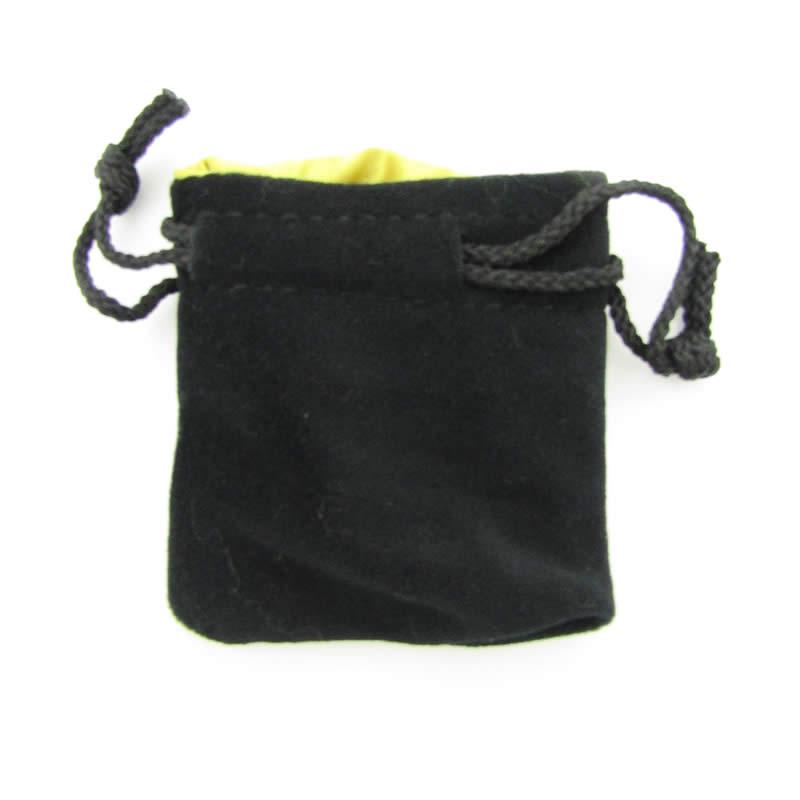 KOP09913 Black Velvet with Gold Lining Small Dice Bag Koplow Games Main Image