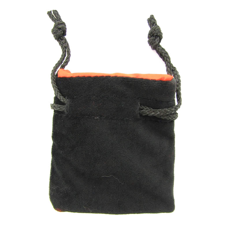 KOP09915 Black Velvet with Red Lining Small Dice Bag Koplow Games Main Image