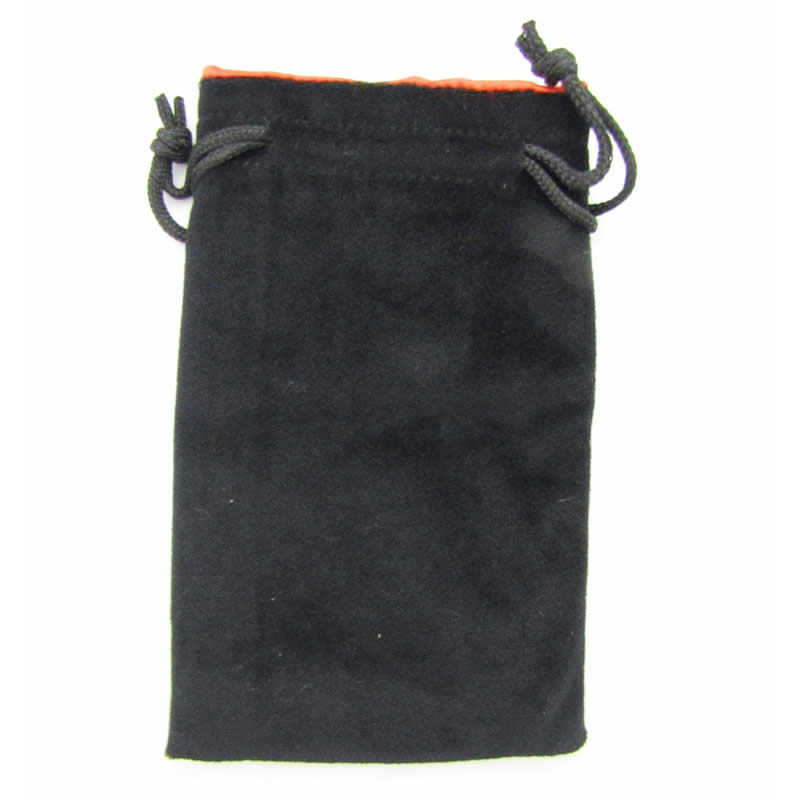 KOP09919 Black Velvet with Red Lining Large Dice Bag Koplow Games Main Image