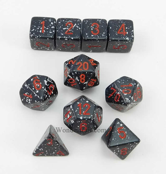KOP09980 Space Elemental Dice with Red Numbers 16mm (5/8in) Set of 10 Main Image