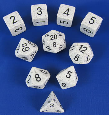 KOP09998 Arctic Elemental Dice with Black Numbers 16mm (5/8in) Set of 10 Main Image