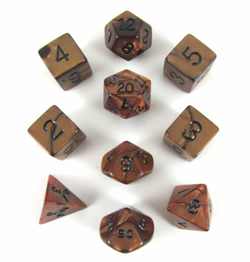 KOP12251 Bronze Olympic Dice with Black Numbers 16mm (5/8in) Set of 10 Main Image