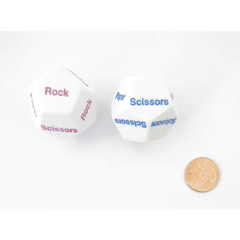 KOP12715 Rock Paper Scissors Dice Game D12 31mm (1.25in) Pack of 2 Main Image