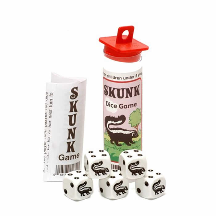 KOP12742 Skunk Dice Game White Opaque D6 16mm (5/8in) Koplow Games Main Image