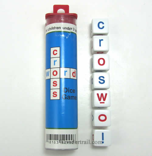 KOP12990 Crossword Dice Game White Opaque D6 16mm (5/8in) Main Image