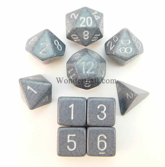 KOP13134 Hi Tech Elemental Dice with Silver Numbers Set of 10 Dice Main Image
