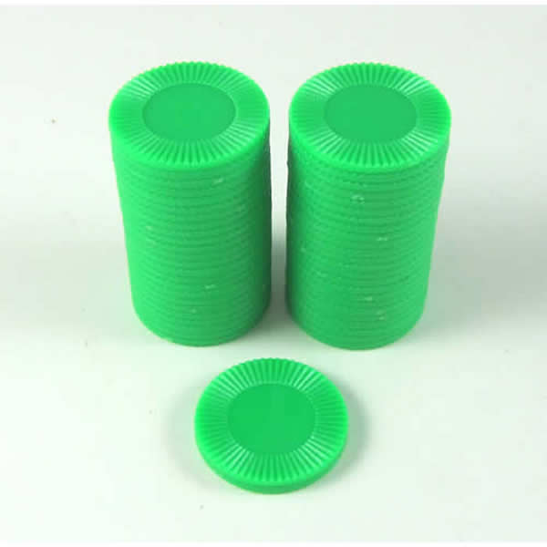 KOP13381 Green Mini Poker Chips 22mm (7/8in) Tube of 50 Koplow Games Main Image